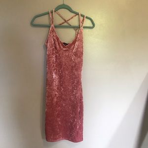 Pink Velvet Bodycon Dress
